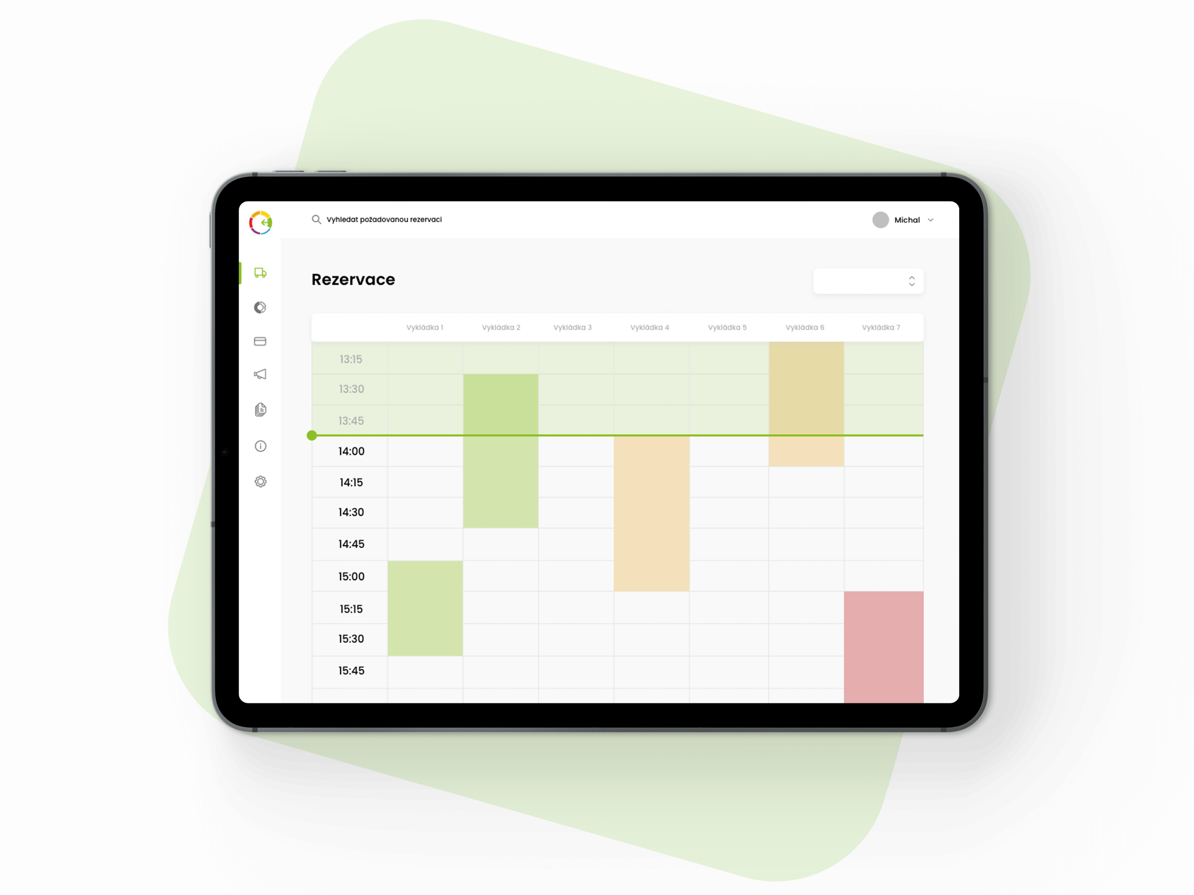 Time Slot Control tablet